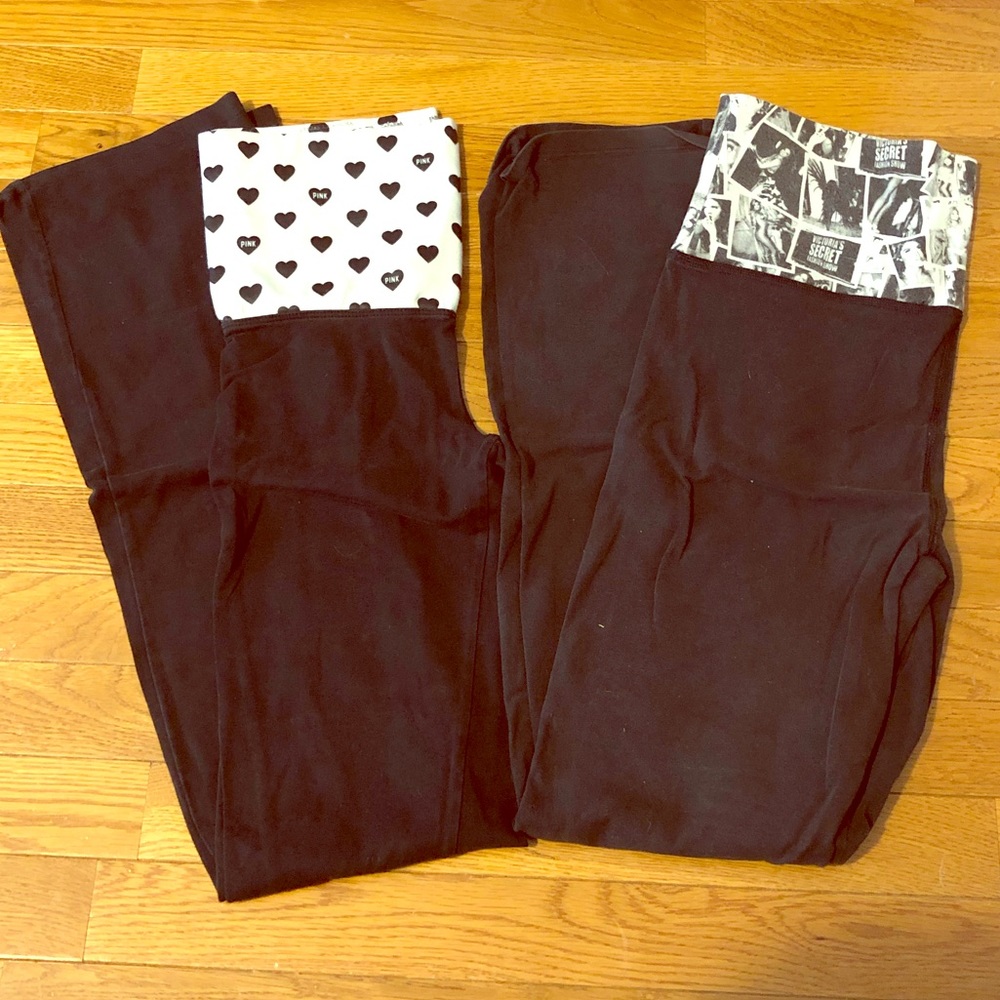 Fold over flared yoga pants